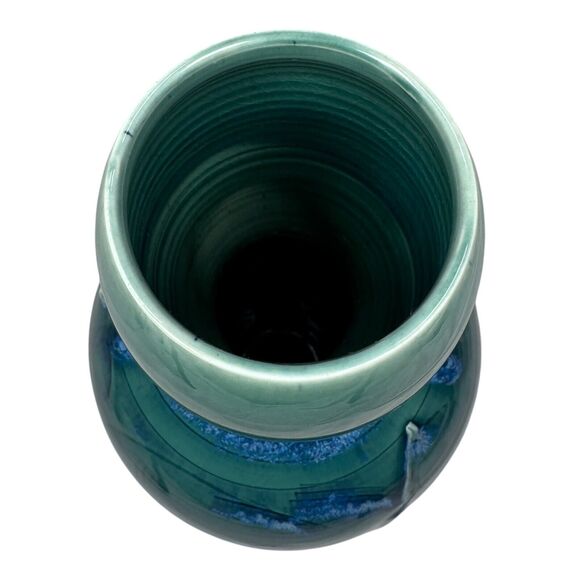 Russel Spillmann Pottery Fine Porcelain Ceramic Vase 13" Glossy Glaze Blue Swirl - Picture 8 of 12